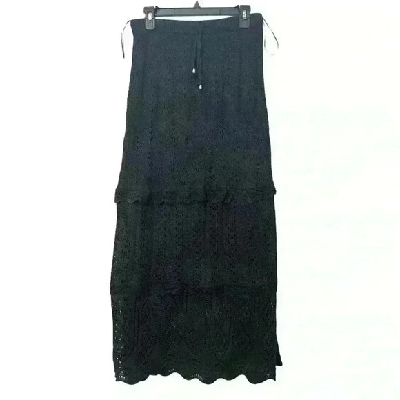 NWT Solitaire Sleeveless Crochet Top and Maxi Skirt Set, Size L - Black - Picture 4 of 6